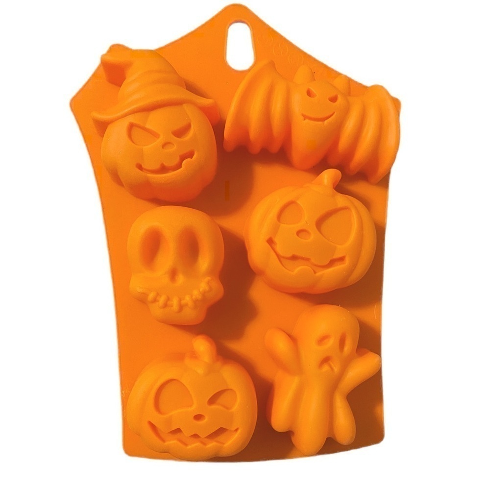 Halloween Candy Mold  Chocolate Silicone Witch Hat Pumpkin Skull Bat Ghost